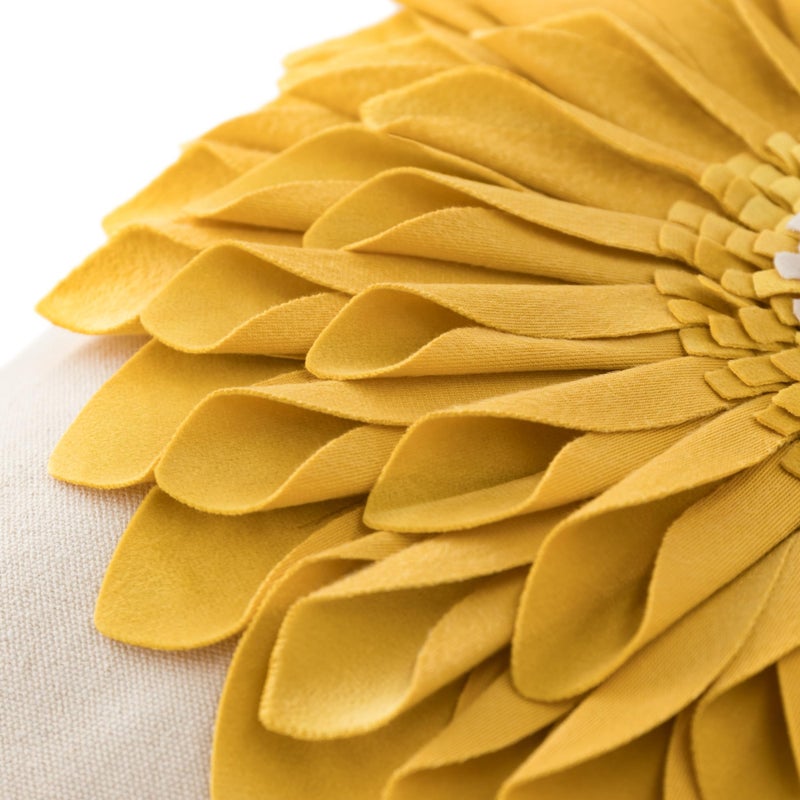 OiseauVoler 3D Sunflowers Handmade Throw Pillow Covers Decorative Pillowcases Cushion Covers for Bed Living Room Farmhouse Decor Yellow 18x18 Inches - Image 5